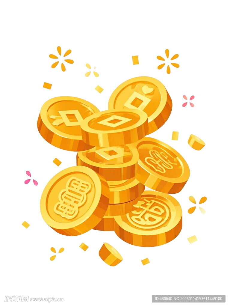 金币堆叠展现财富魅力