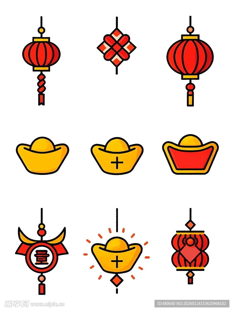 中式传统节庆装饰元素