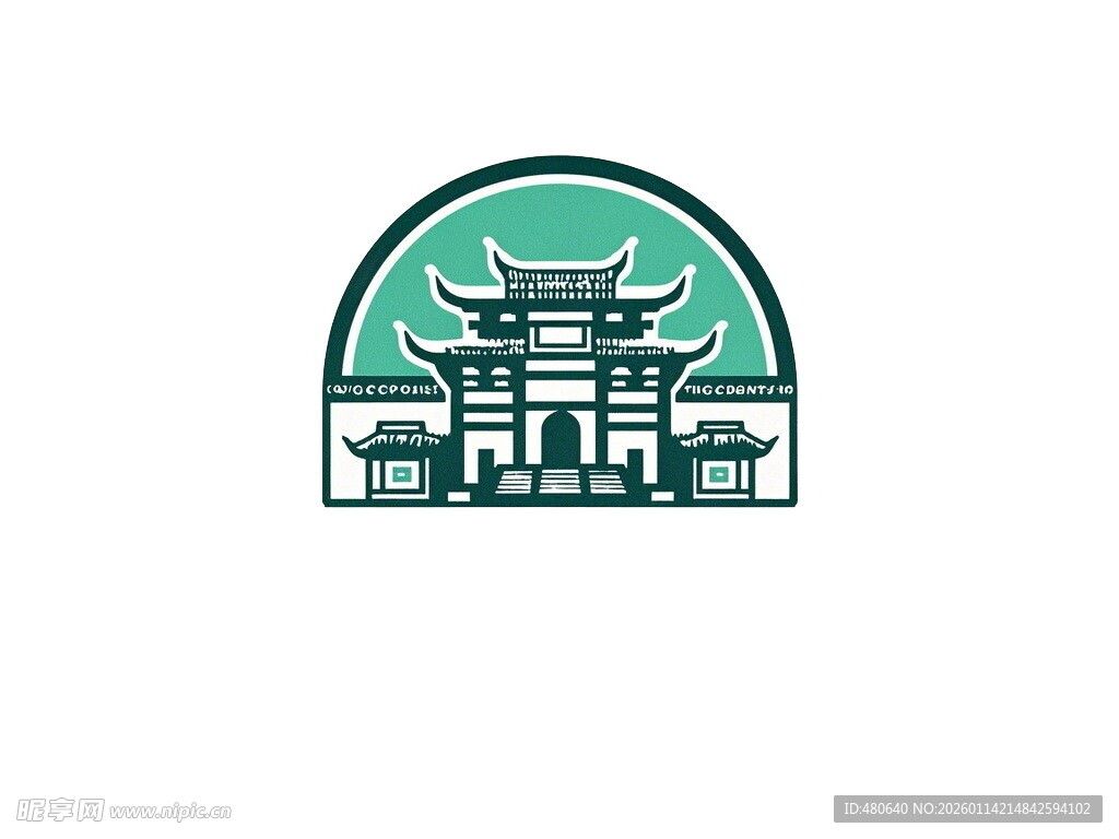 中式古典建筑标志图案