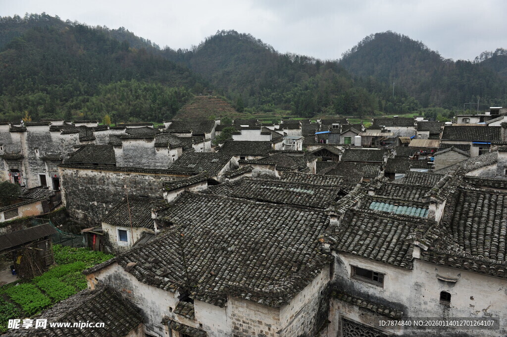 徽派古村落俯瞰美景