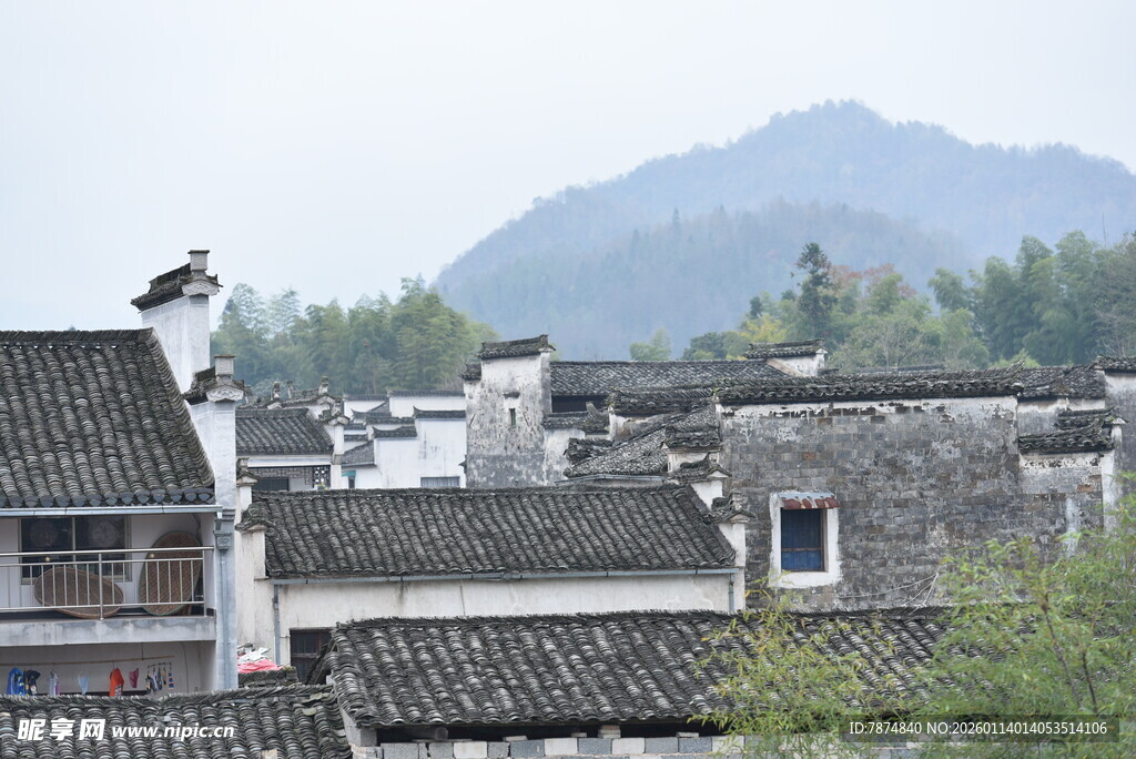 江南古村落 远山近瓦景
