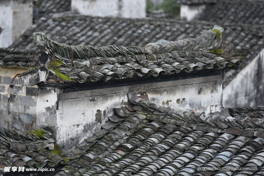 徽派古民居屋顶景致