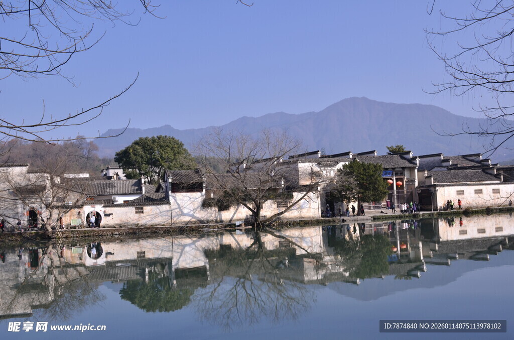 江南水乡湖畔宁静景致