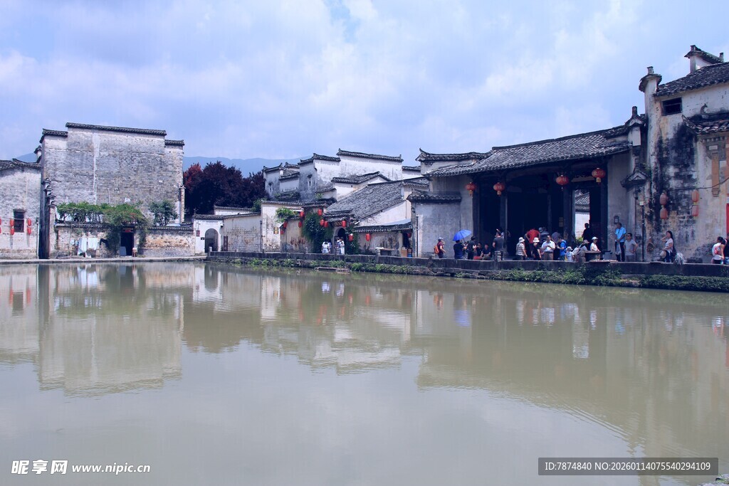 江南水乡古村临水景致