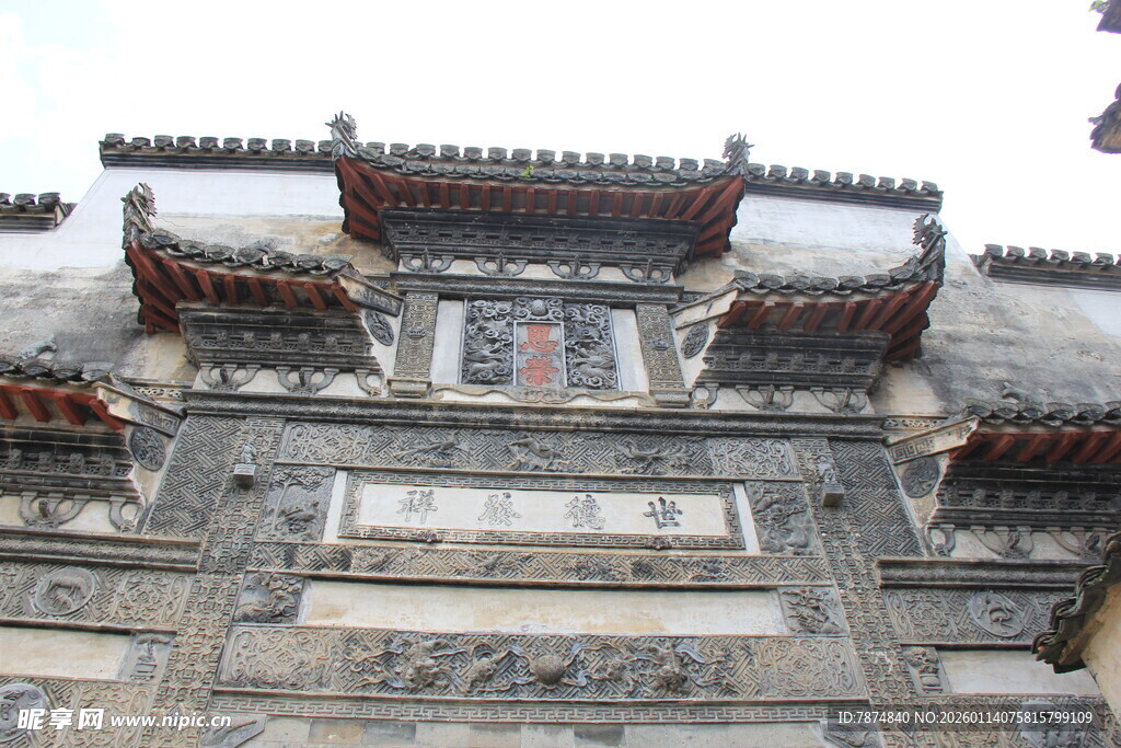 中式古建筑精美牌坊