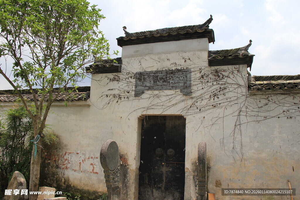 古朴徽派建筑旧宅一角