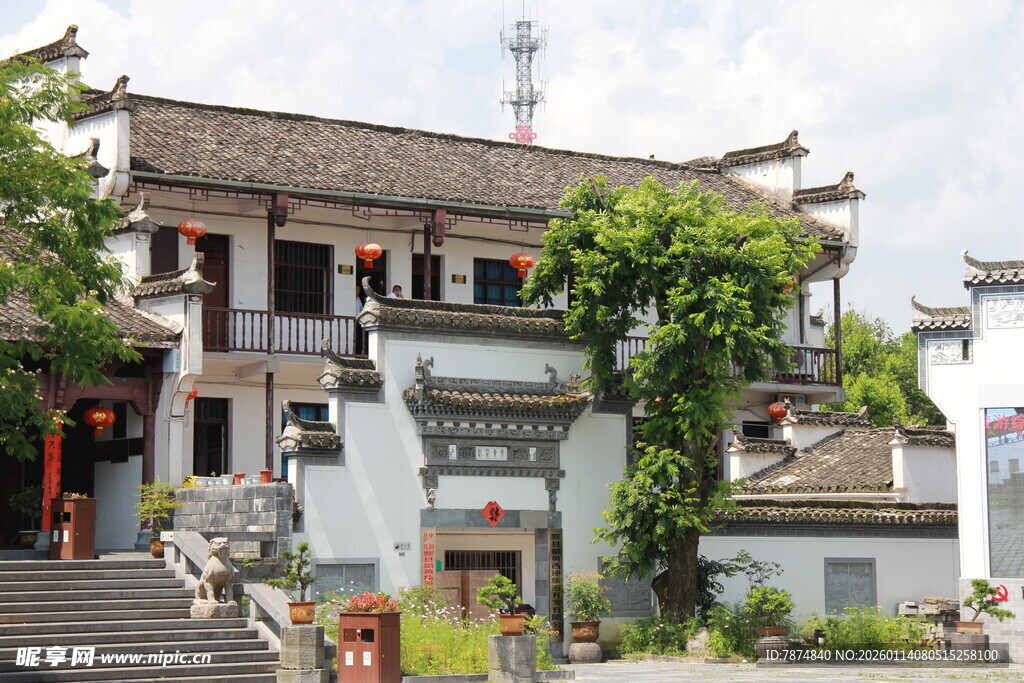 古雅中式建筑 绿植环绕