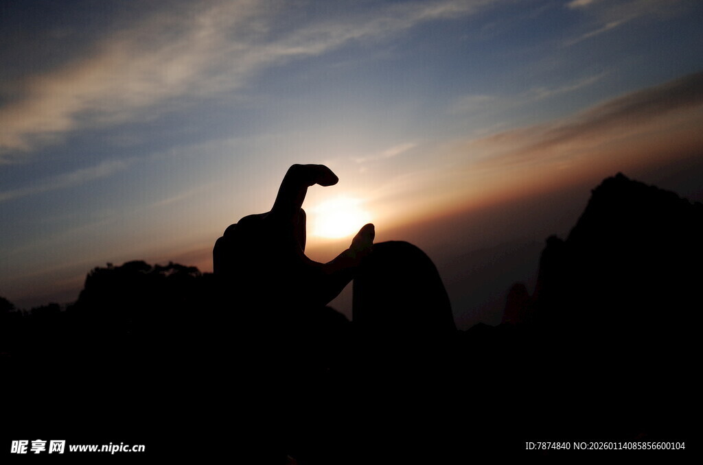 夕阳下的骆驼剪影