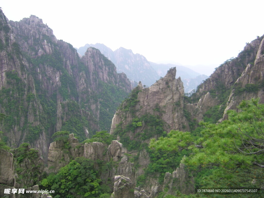 壮丽群山间的翠绿景致