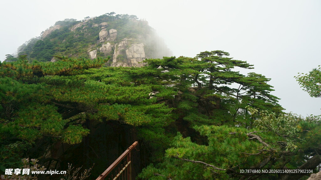 山林间的葱郁山峰