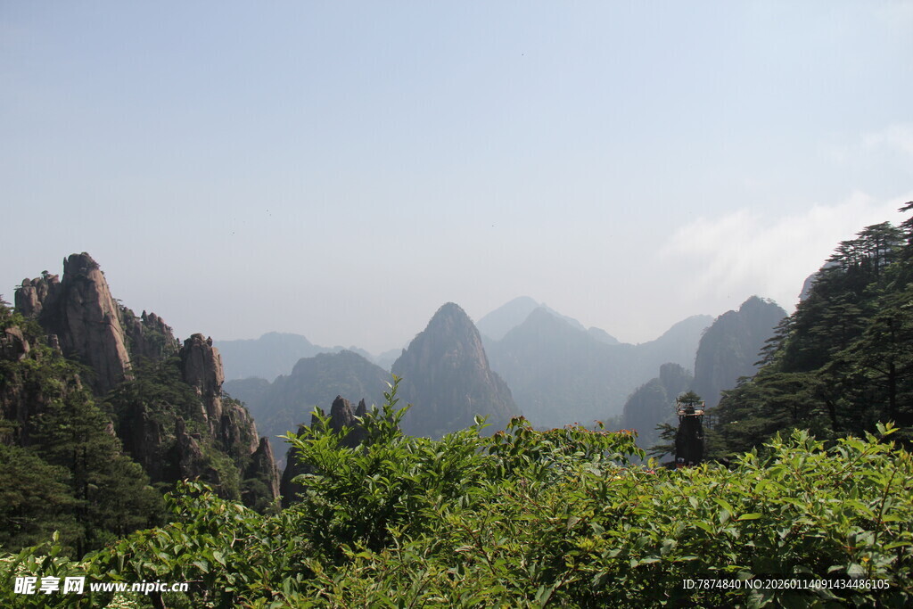 黄山奇峰绿意美景