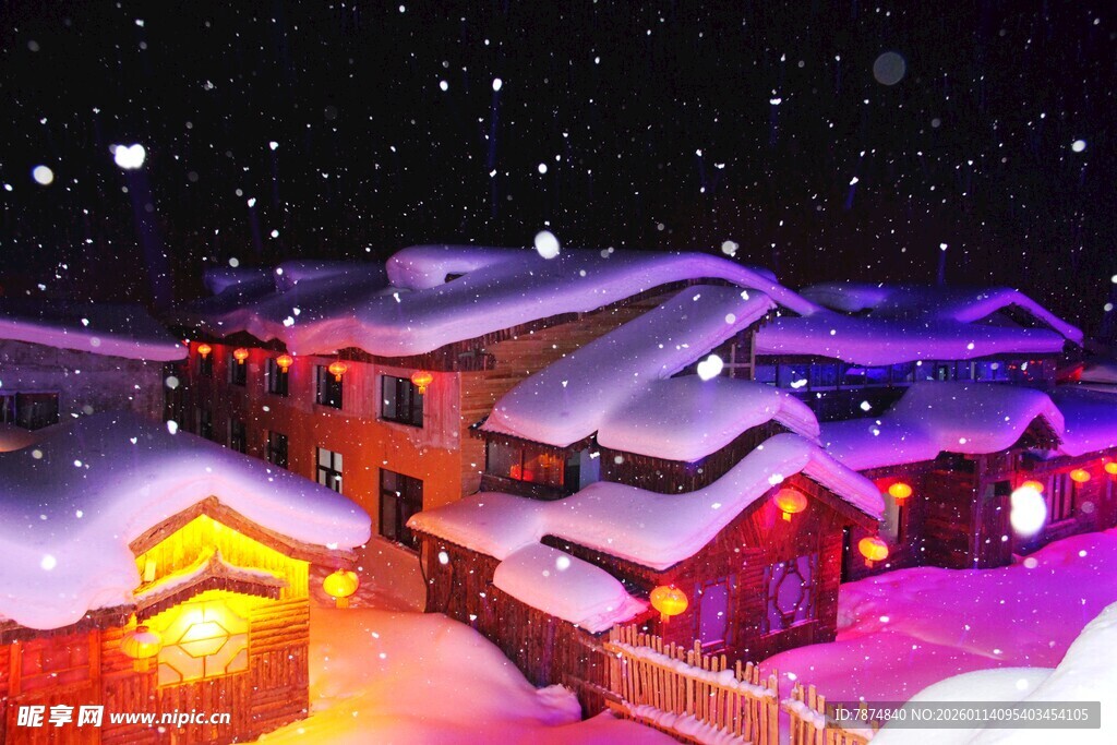 雪夜中的温馨小屋