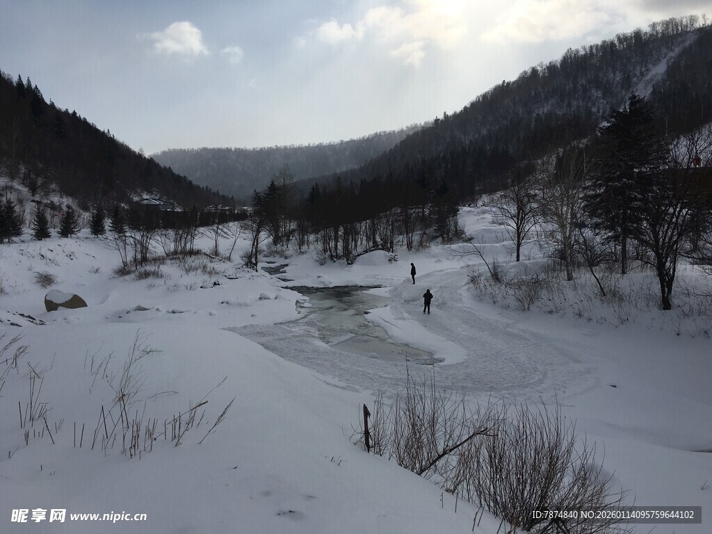冬日雪谷景色