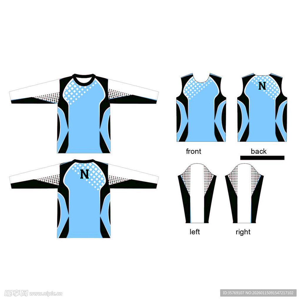 蓝黑运动套装展示