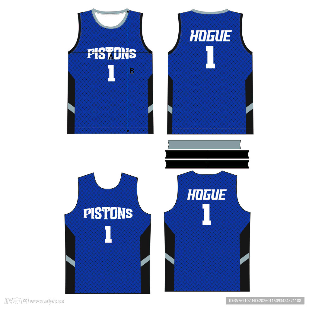 蓝色篮球服设计款式展示