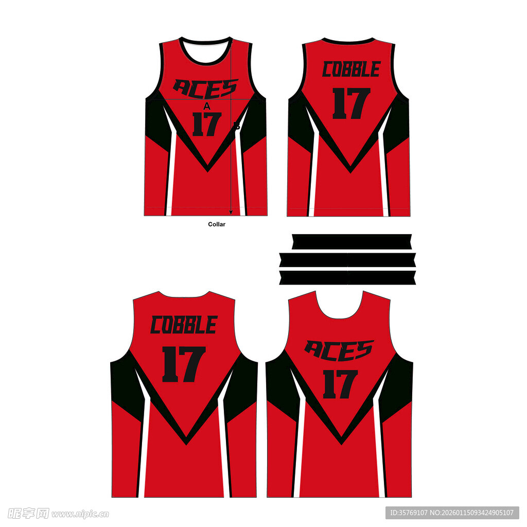 红色运动球衣设计展示