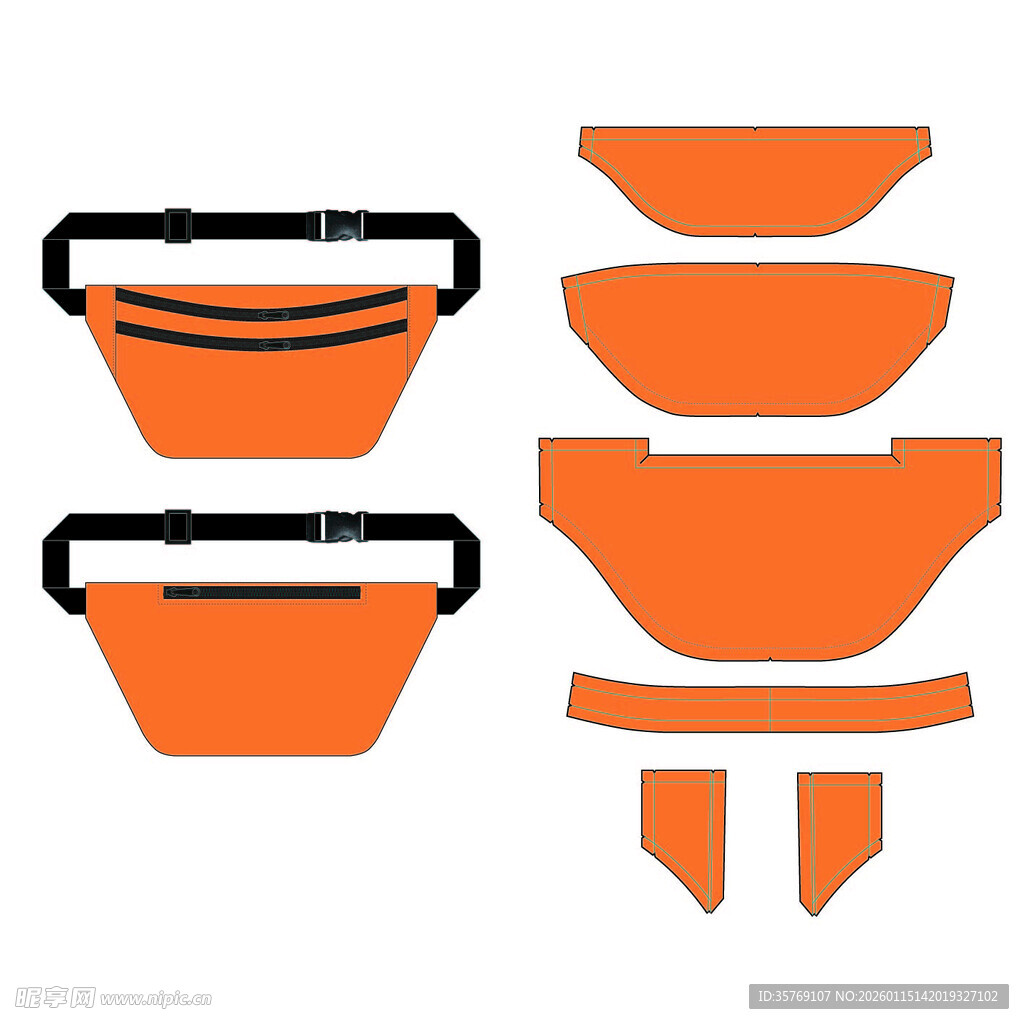 橙色挎包设计图