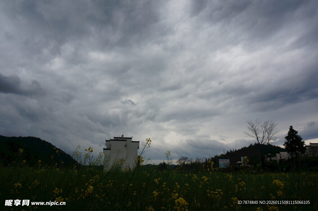 阴云下的乡村景致