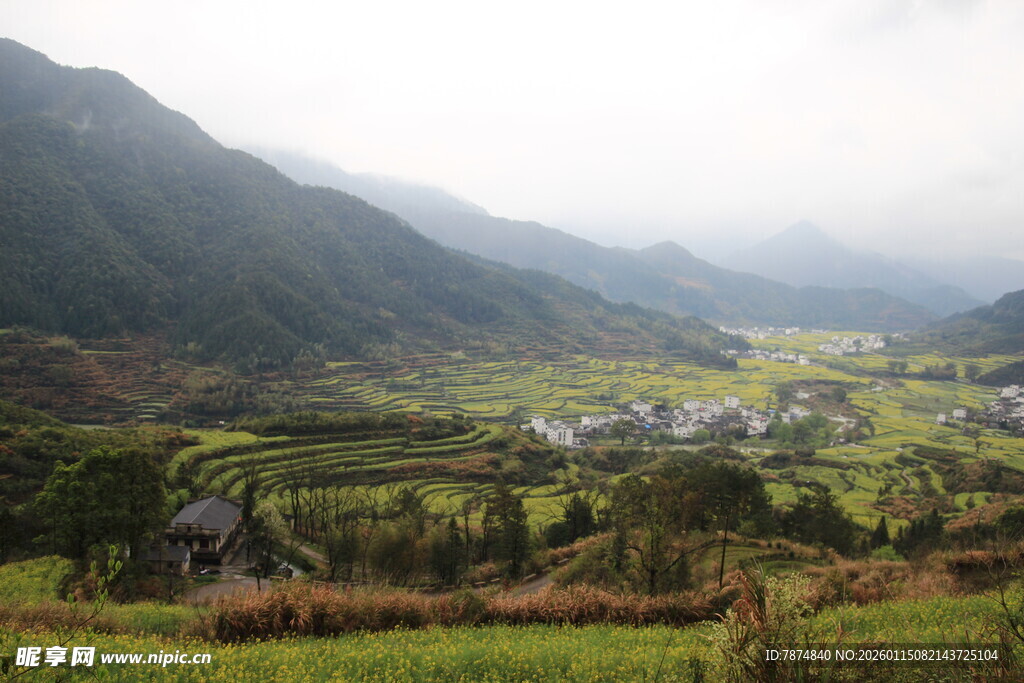 山间田园美景 宁静村落