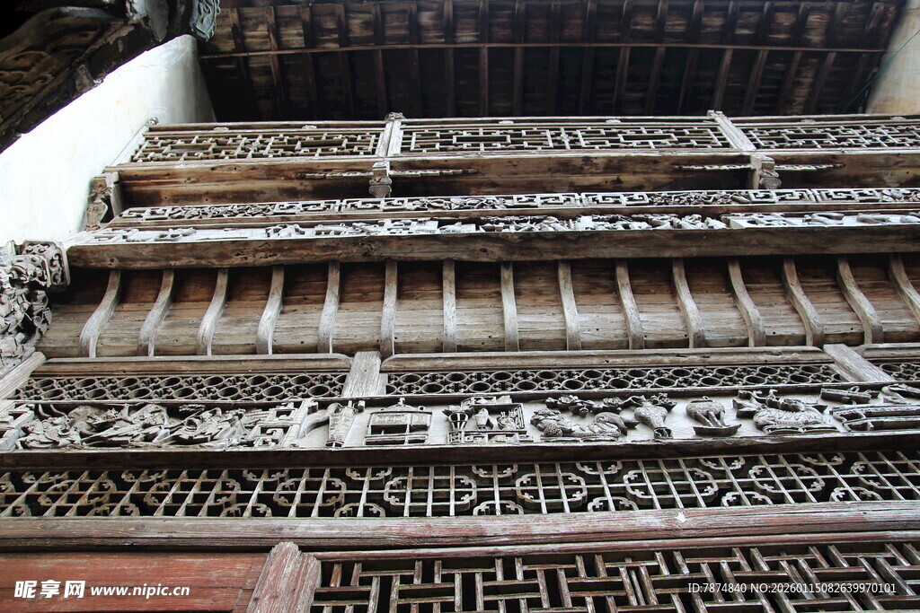 精美木雕建筑构件展示