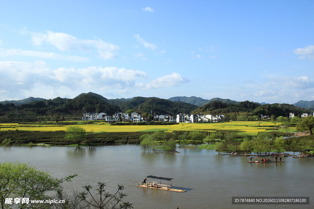 乡村河畔风光美景
