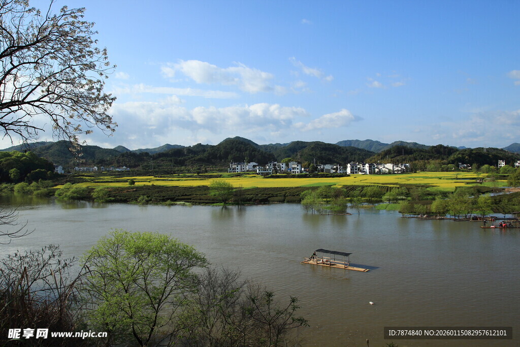 河畔田园风光美景