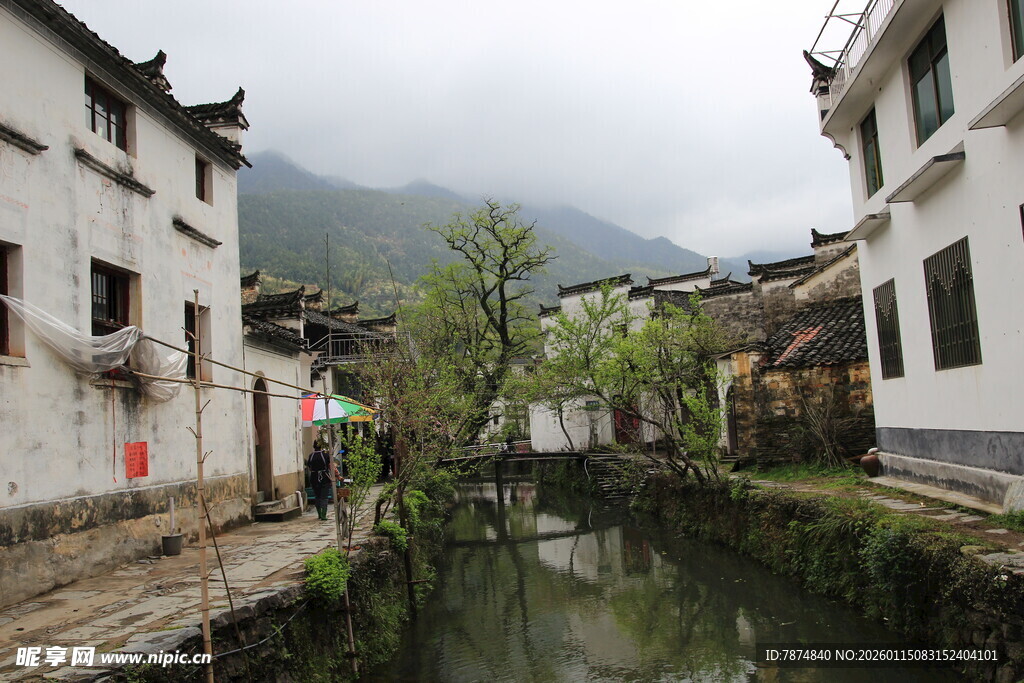 江南水乡古村落小巷景致