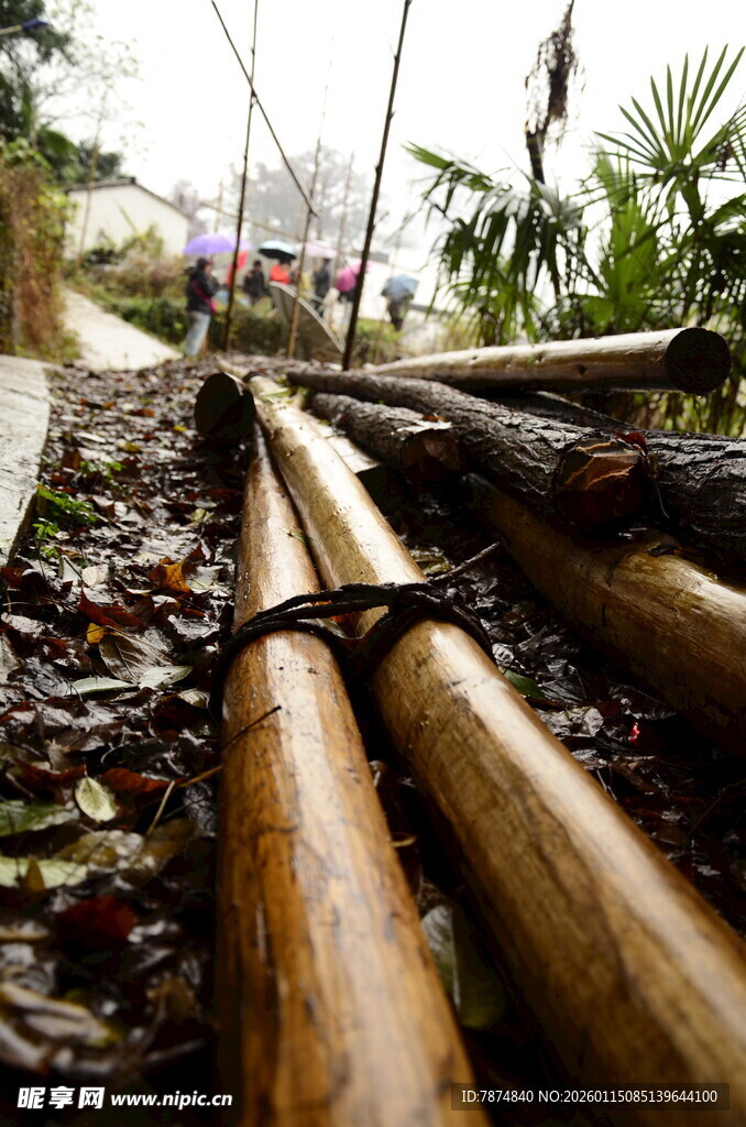 户外竹制步道铺设材料