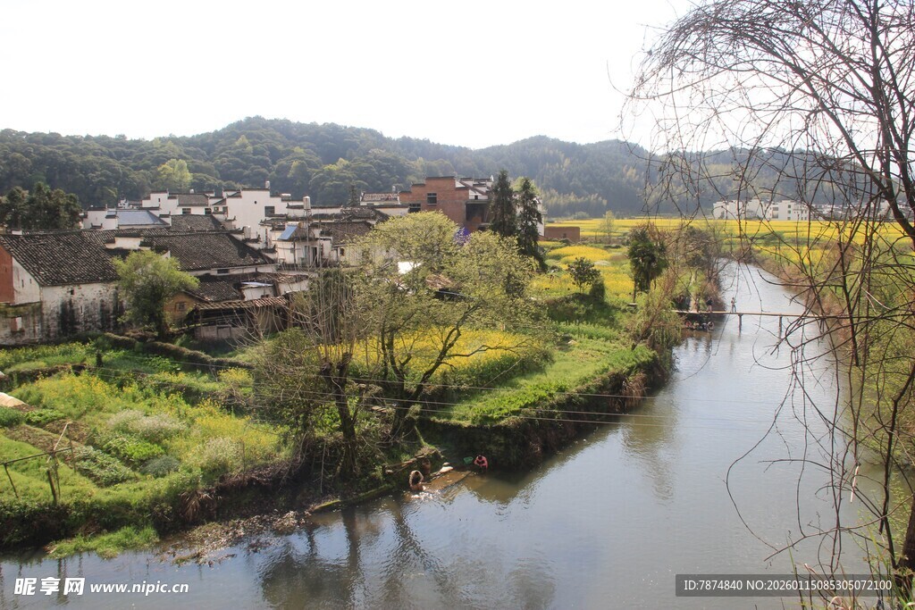 乡村河畔美景