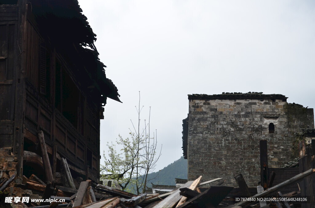 破败房屋废墟场景