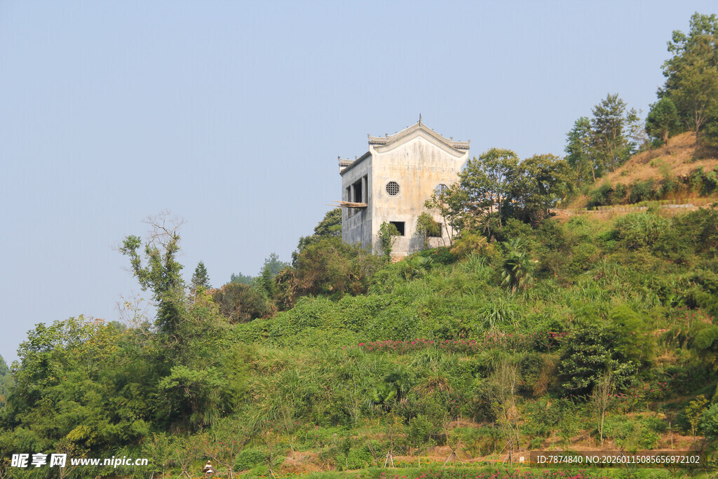 山坡上的独栋房屋