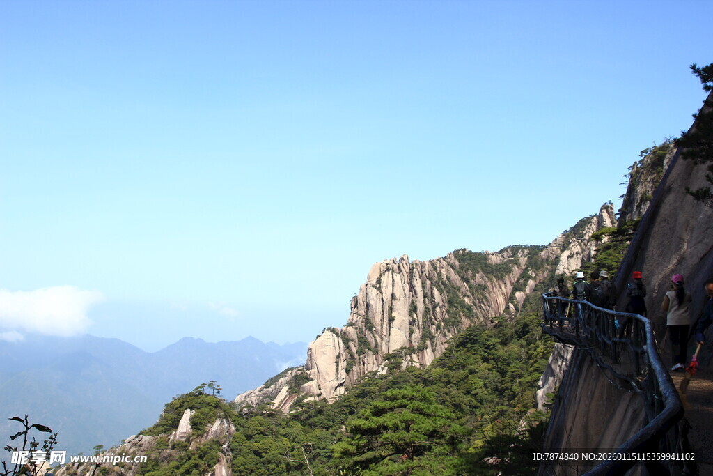 壮丽山景 峭壁栈道风光