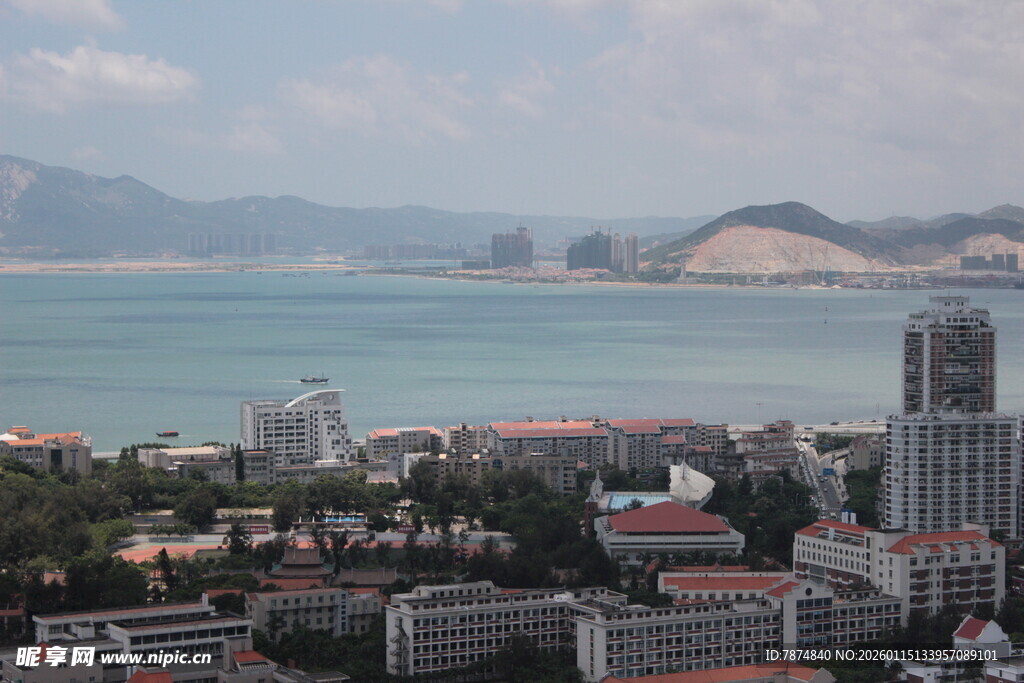 海滨城市风光俯瞰