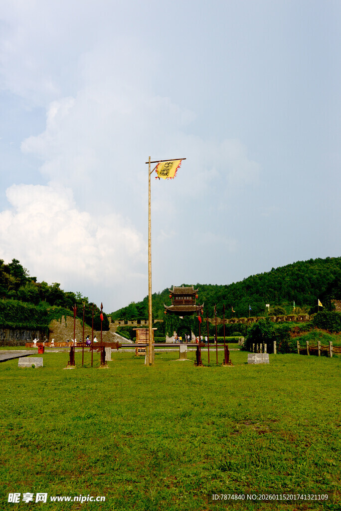 草原上的高杆与开阔风景