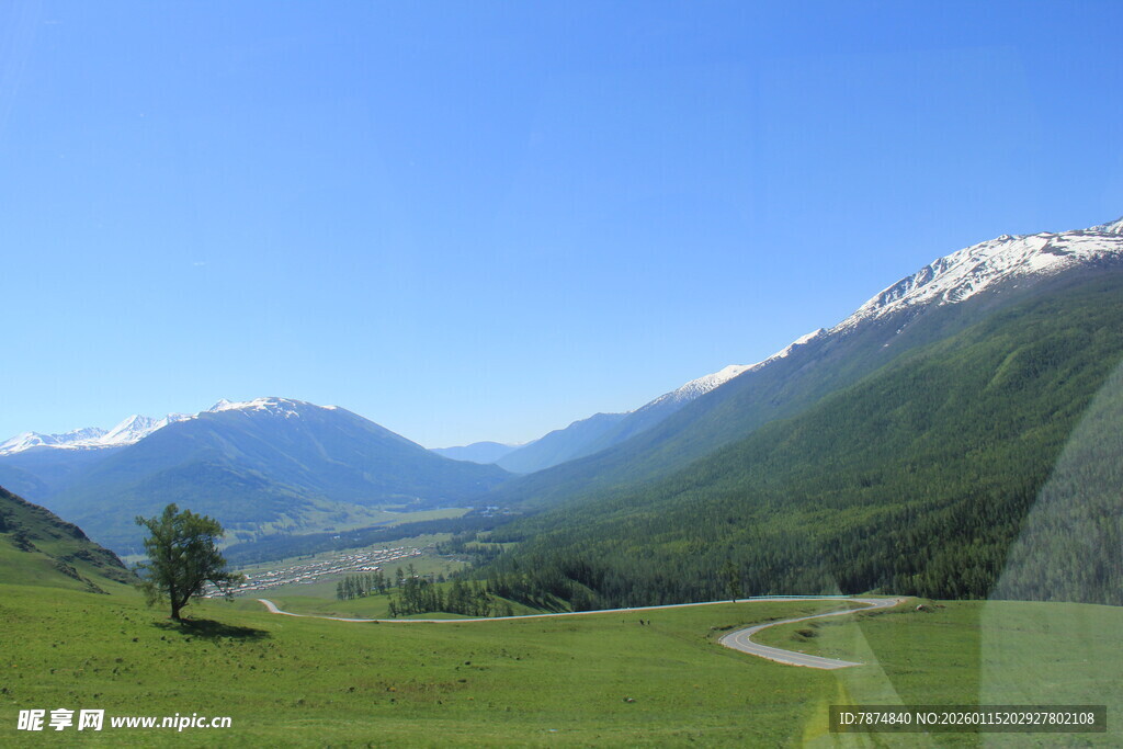 山间绿野公路美景