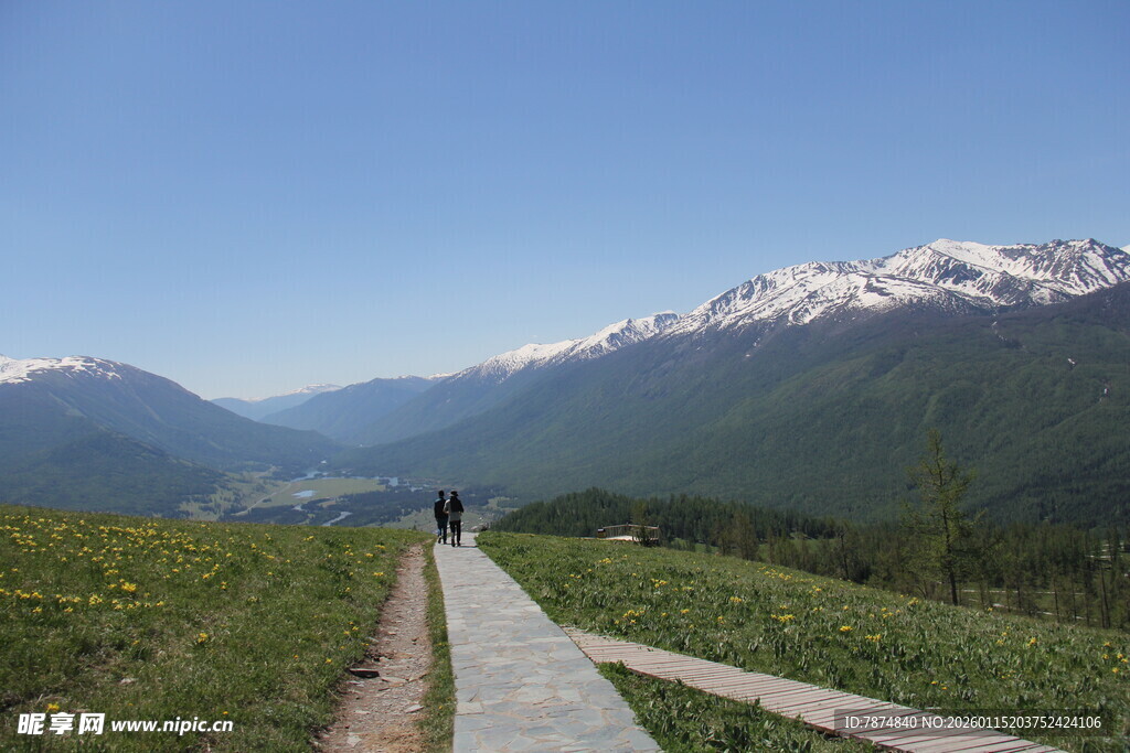 山间步道 漫步自然美景