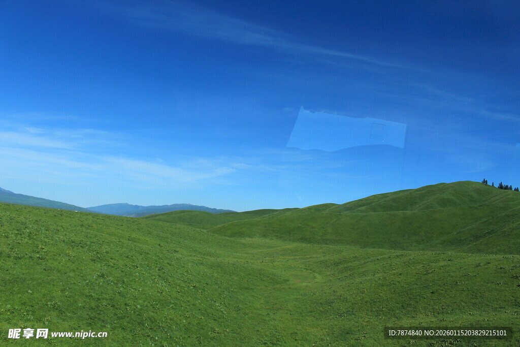 广袤绿野上的蓝天美景