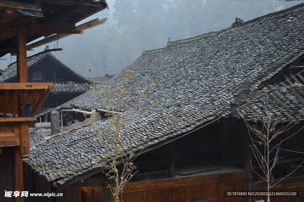 古村落屋顶景色