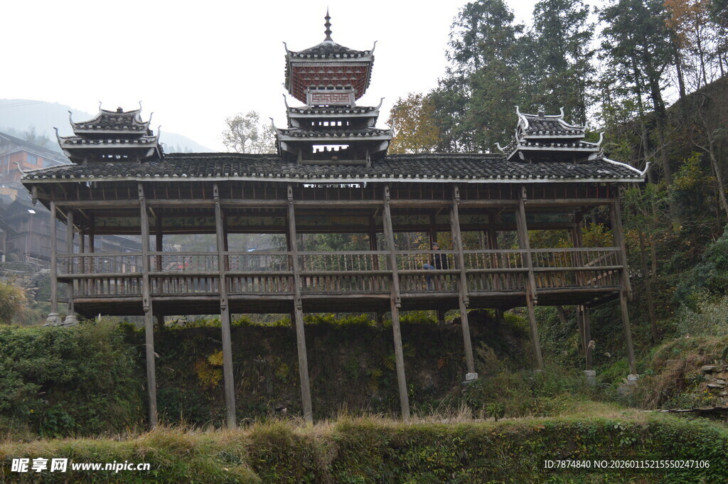 日本传统木质古建筑景观
