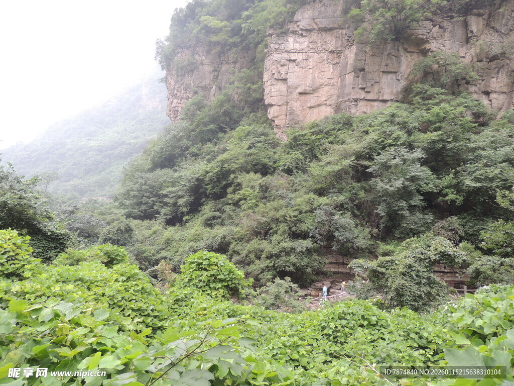 山间绿意盎然的秀丽景致