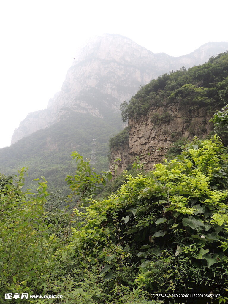 山间绿意盎然的秀丽景致