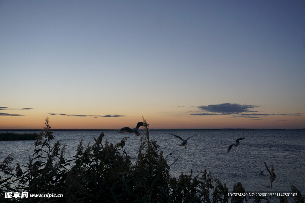 黄昏海边景致