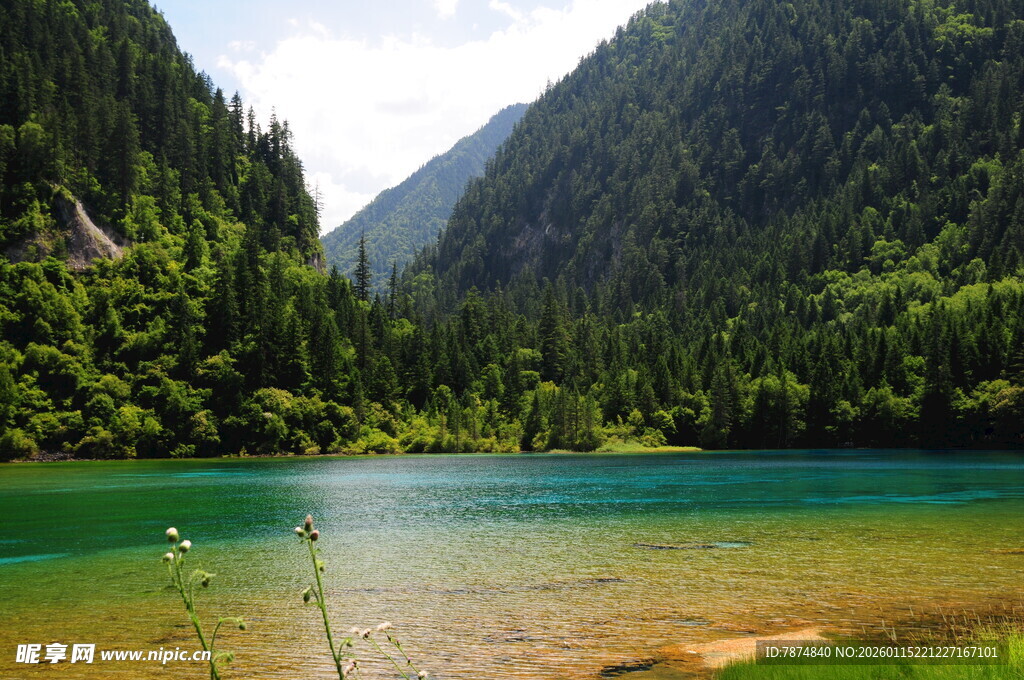 山间碧湖美景