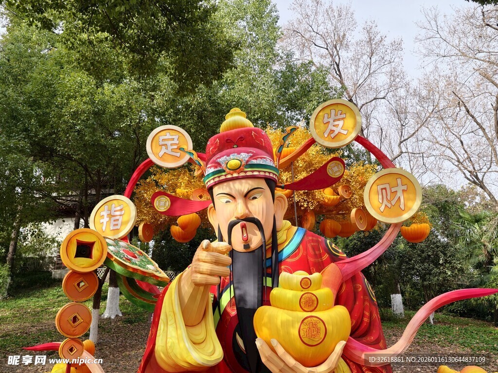 财神雕塑喜庆招财好寓意