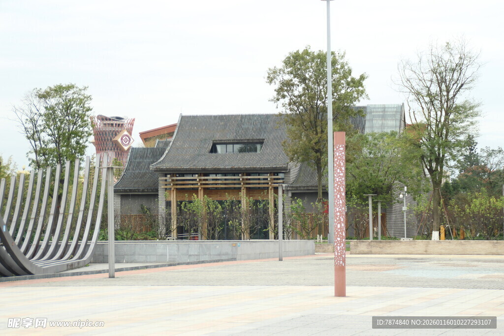 中式风格户外建筑景观