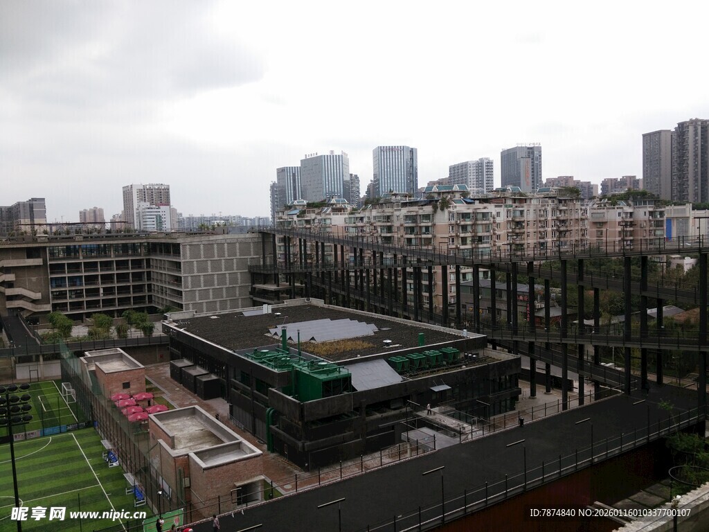 城市建筑群俯瞰景象