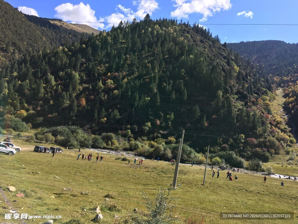 山间草原牧场景色