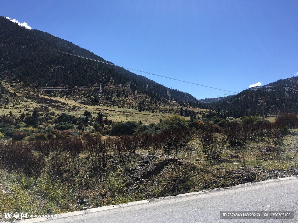 山间公路旁的自然景致