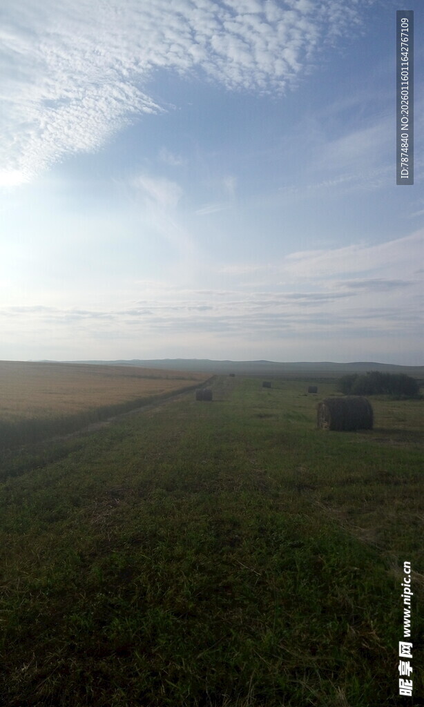 广袤草原上的晴朗天空