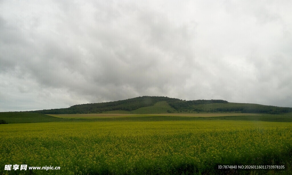 广袤草原上的阴云密布